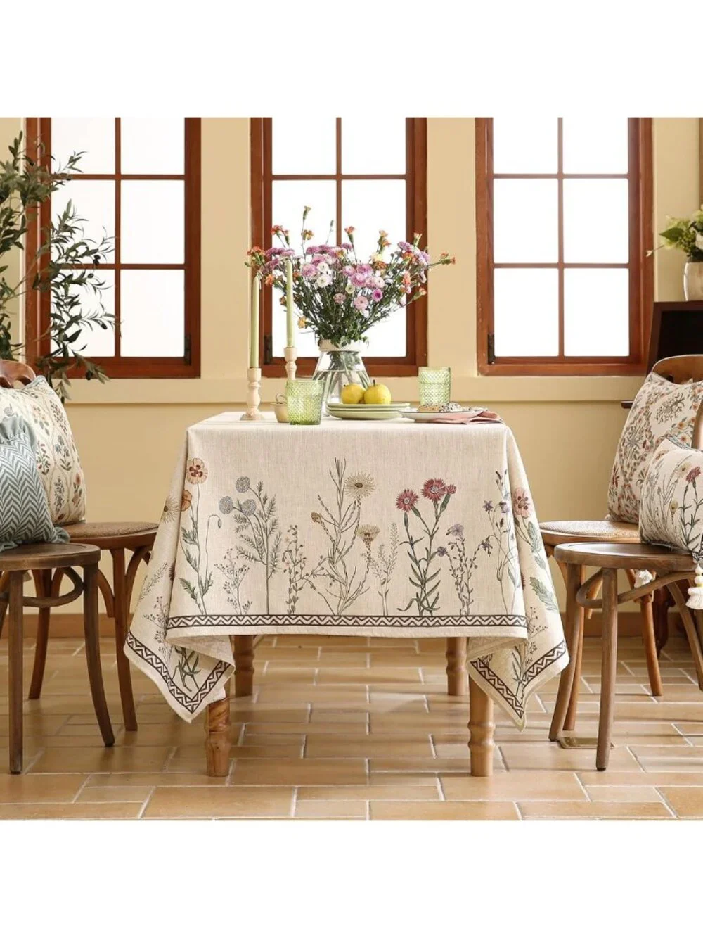 Linen Small Square Tablecloth 55